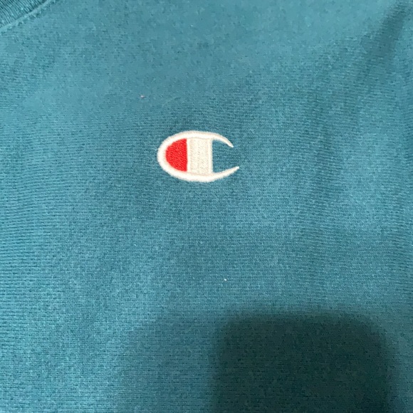 Teal Blue Vintage Champion Sweatshirt Women’s Size Small - Picture 3 of 5